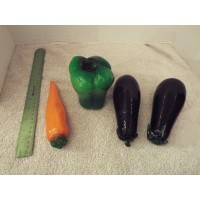 Blown Glass Vegetables Eggplant Carrot Pepper Murano Style Decorative Home Decor   123265523527